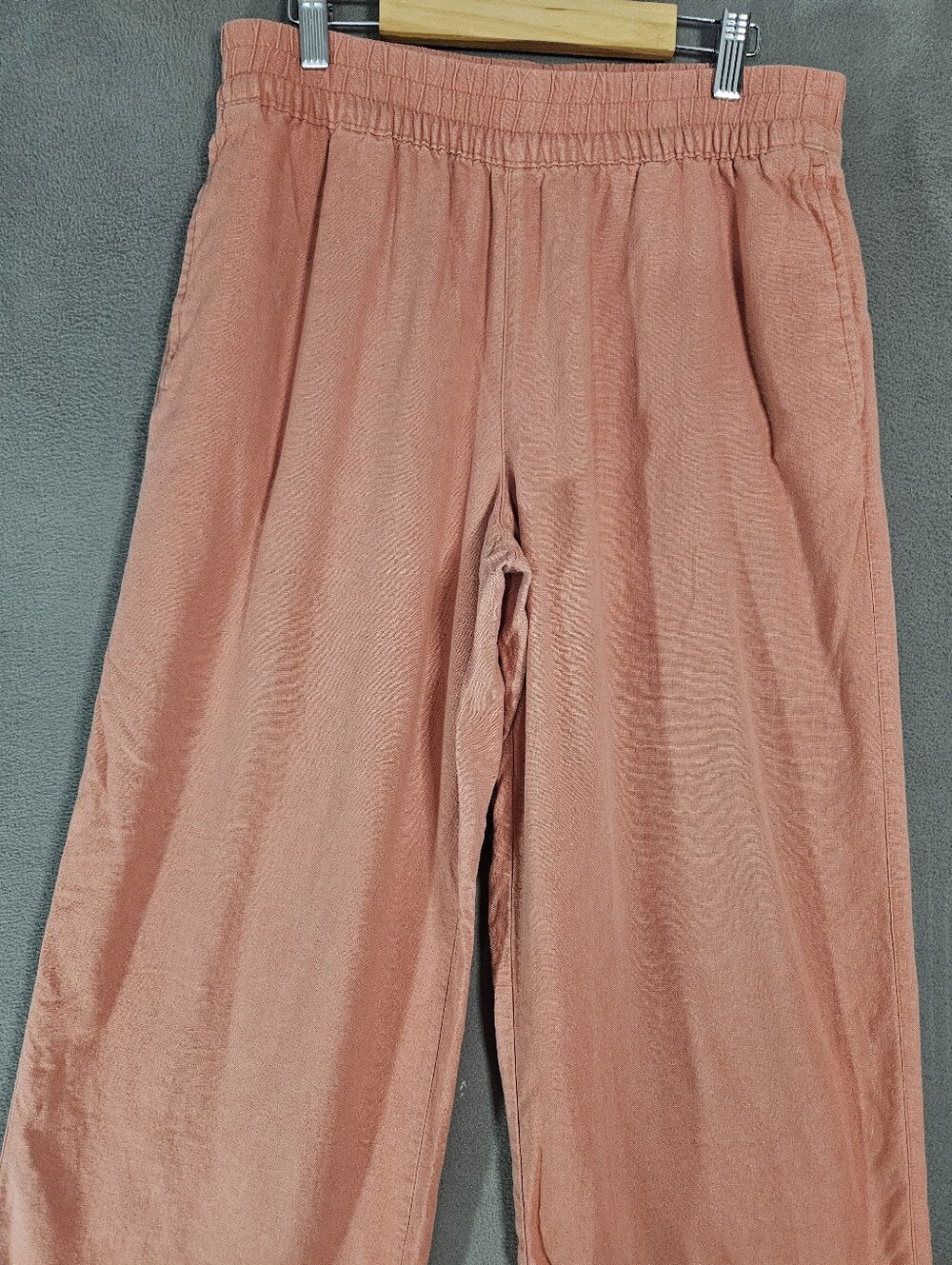 Old Navy High-Rise Wide Leg Pants Womens Medium Comfort Waist Peach Lagenlook - Picture 2 of 10